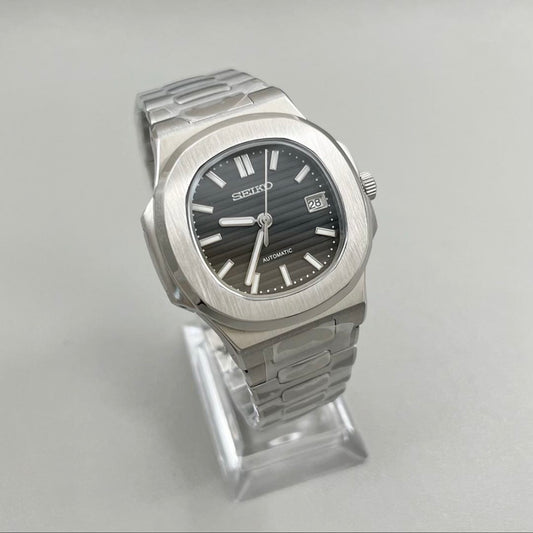 Black Open Heart Perpetual Nautilus Stainless Steel
