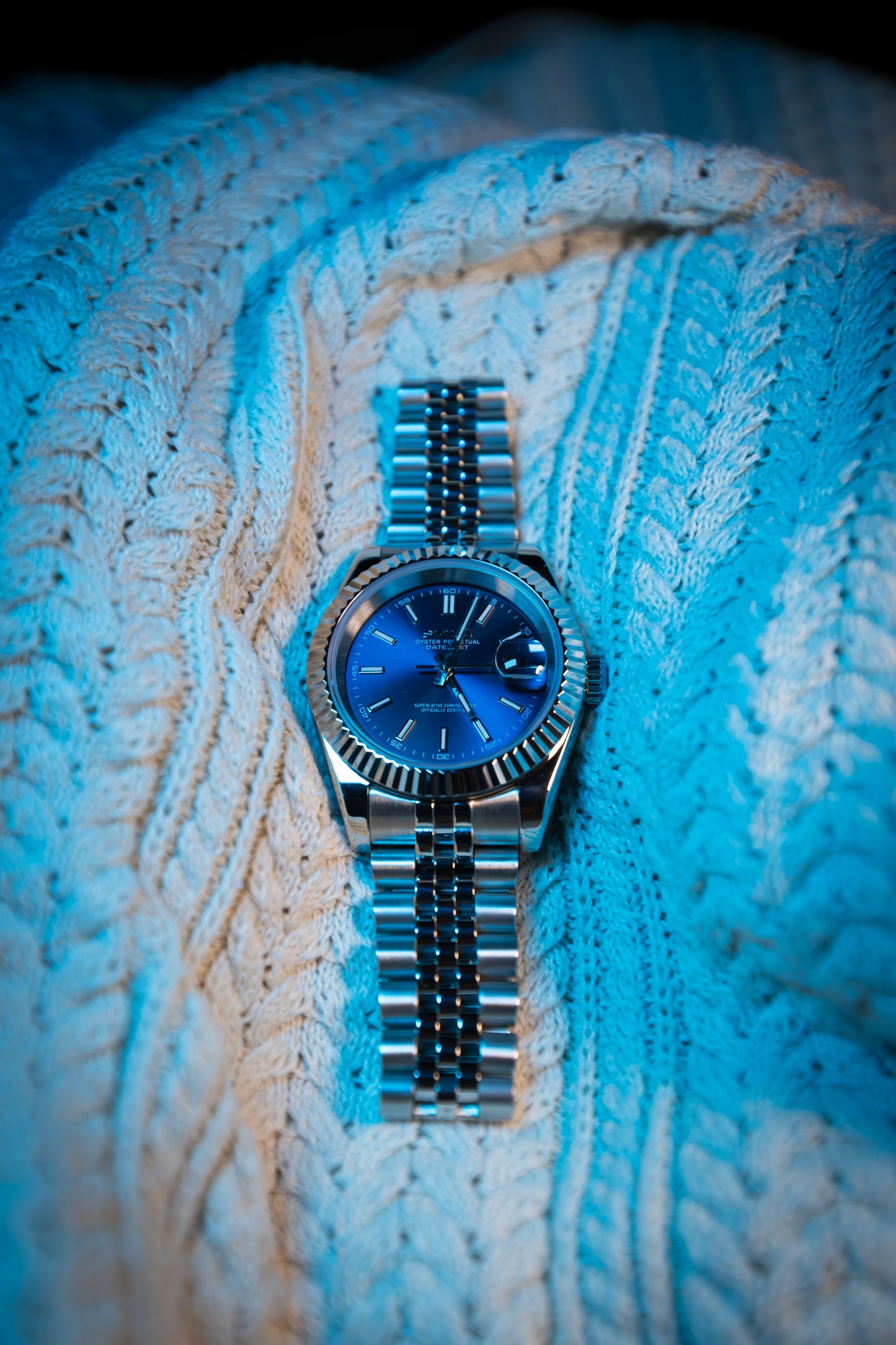 Classic Blue Perpetual SeikoJust Stainless Steel
