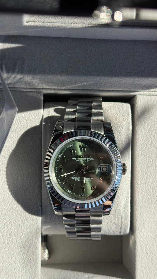 Olive Green Arabic Dial PerpetualDate Stainless Steel