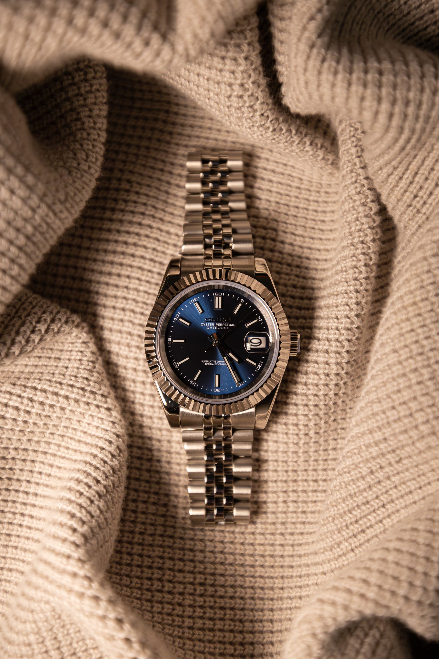 Classic Blue Perpetual SeikoJust Stainless Steel