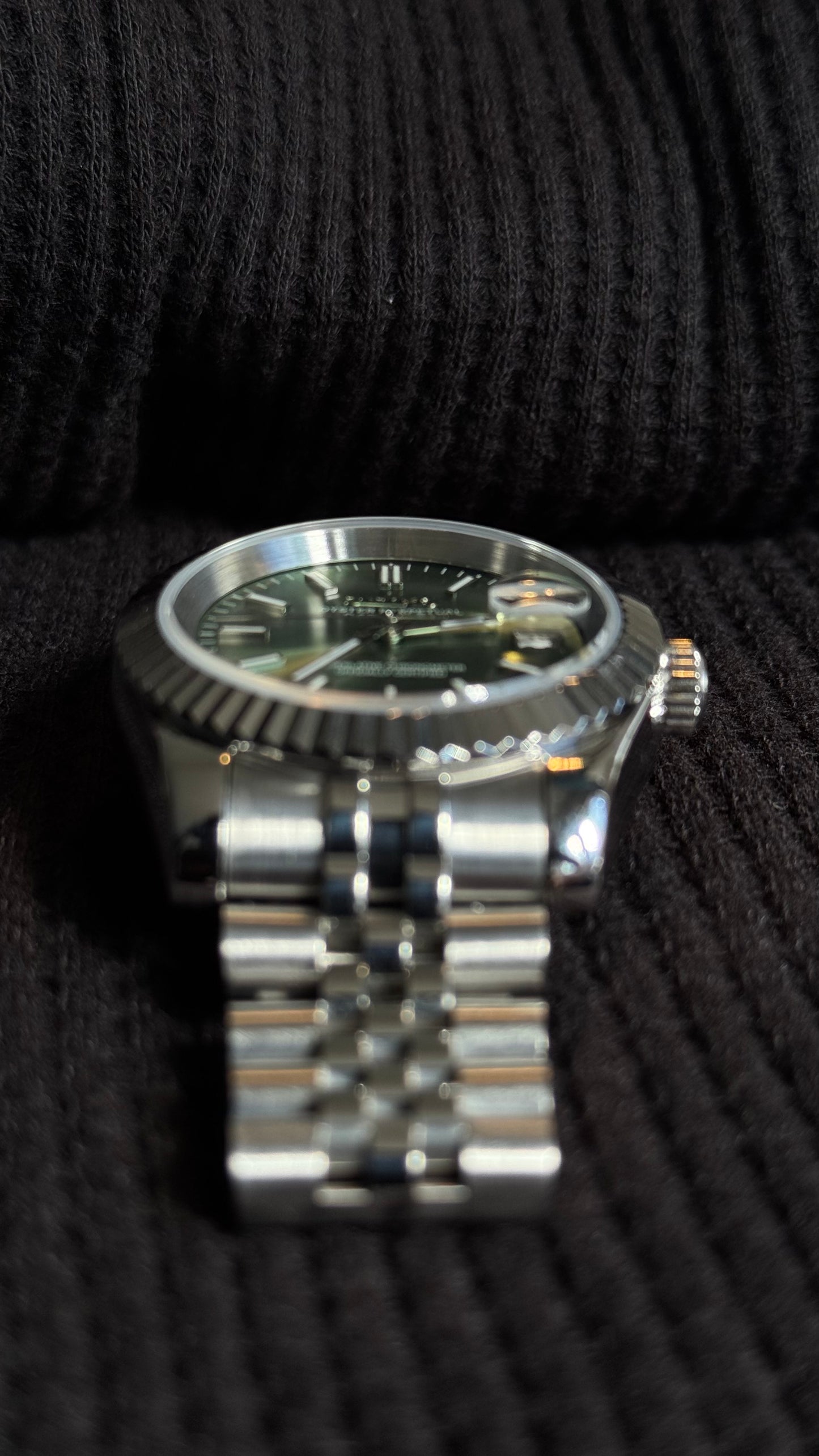 Classic Olive Green Perpetual SeikoJust Stainless Steel