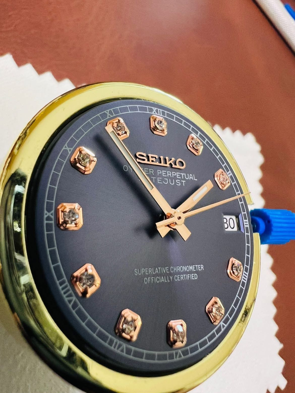 Midnight Diamond Dial Perpetual SeikoJust Rose Gold