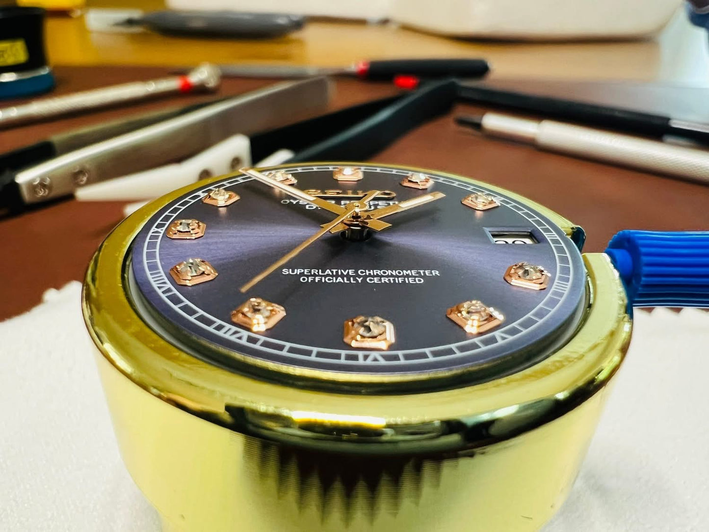 Midnight Diamond Dial Perpetual SeikoJust Rose Gold