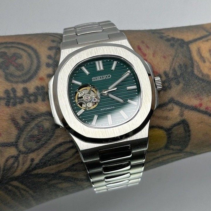 Open Heart Forest Dial Perpetual SeikoNautilus Stainless Steel