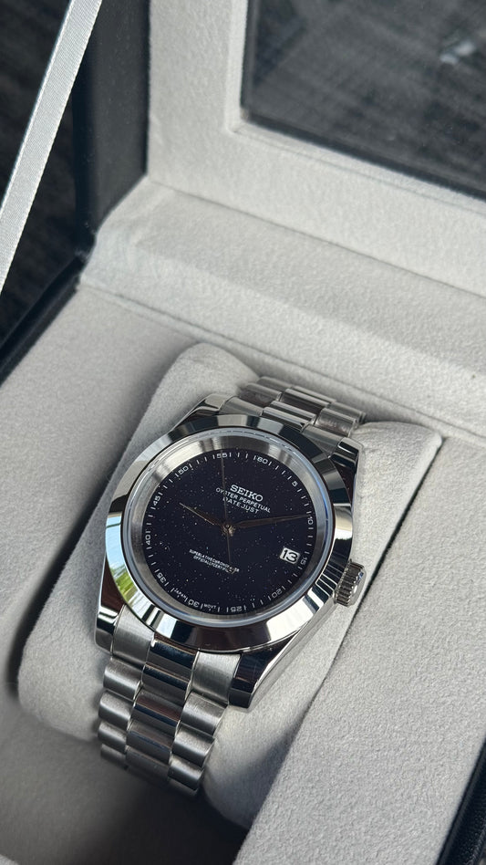 Starry Night PerpetualDate Stainless Steel Smooth Bezel