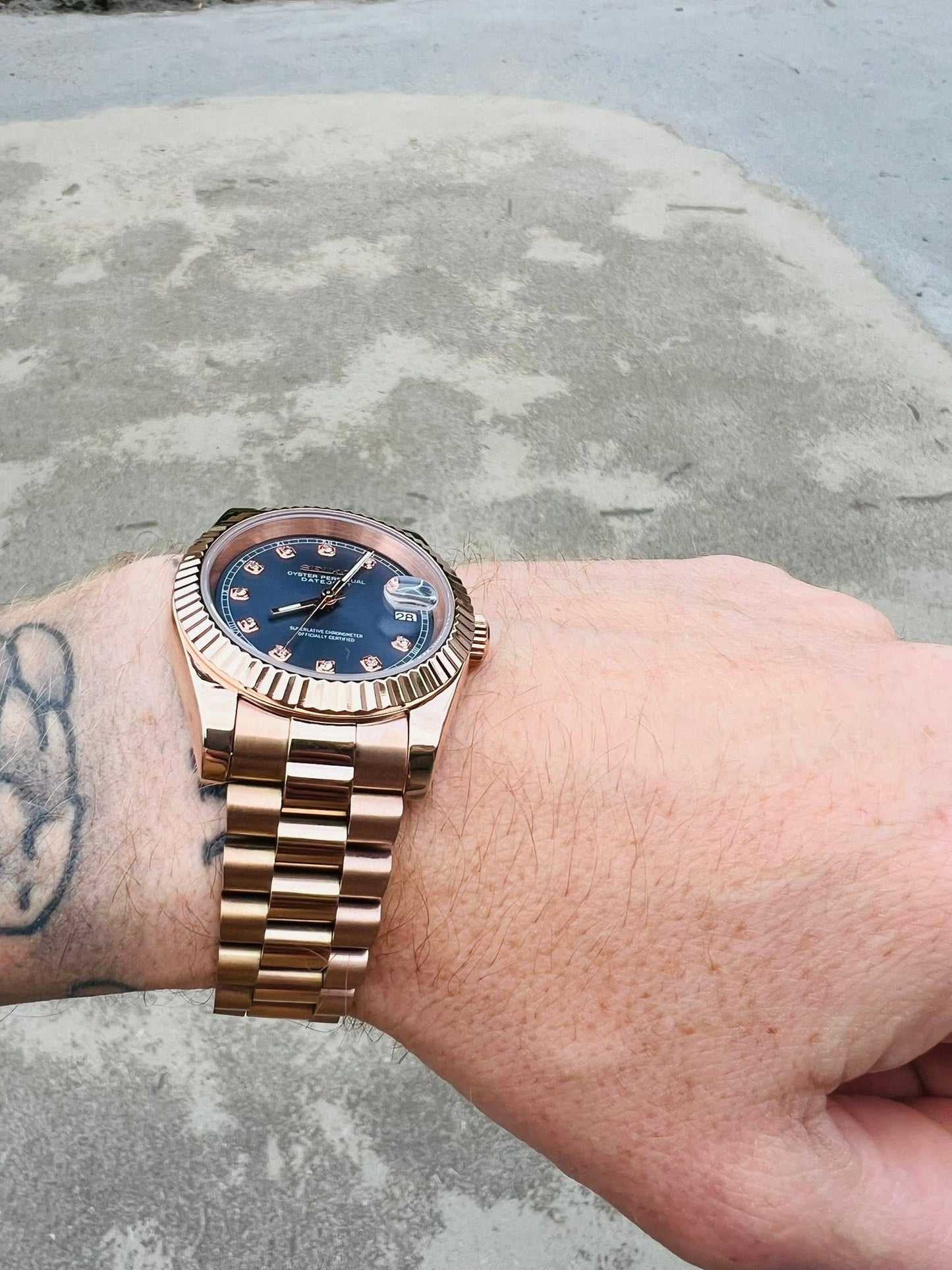 Midnight Diamond Dial Perpetual SeikoJust Rose Gold