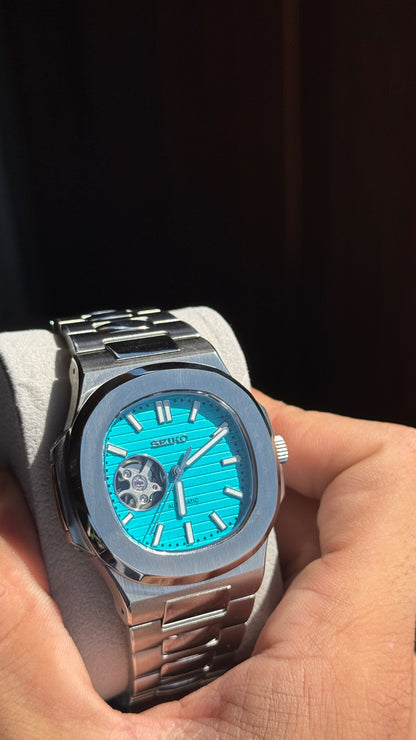 Tiffany Blue Open Heart Perpetual Nautilus Stainless Steel