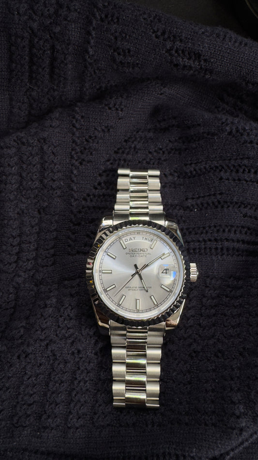 Snow White Perpetual SeikoDay Stainless Steel