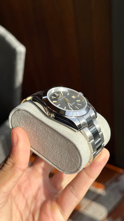 Black & Gold Dial PerpetualDate Stainless Steel Smooth Bezel