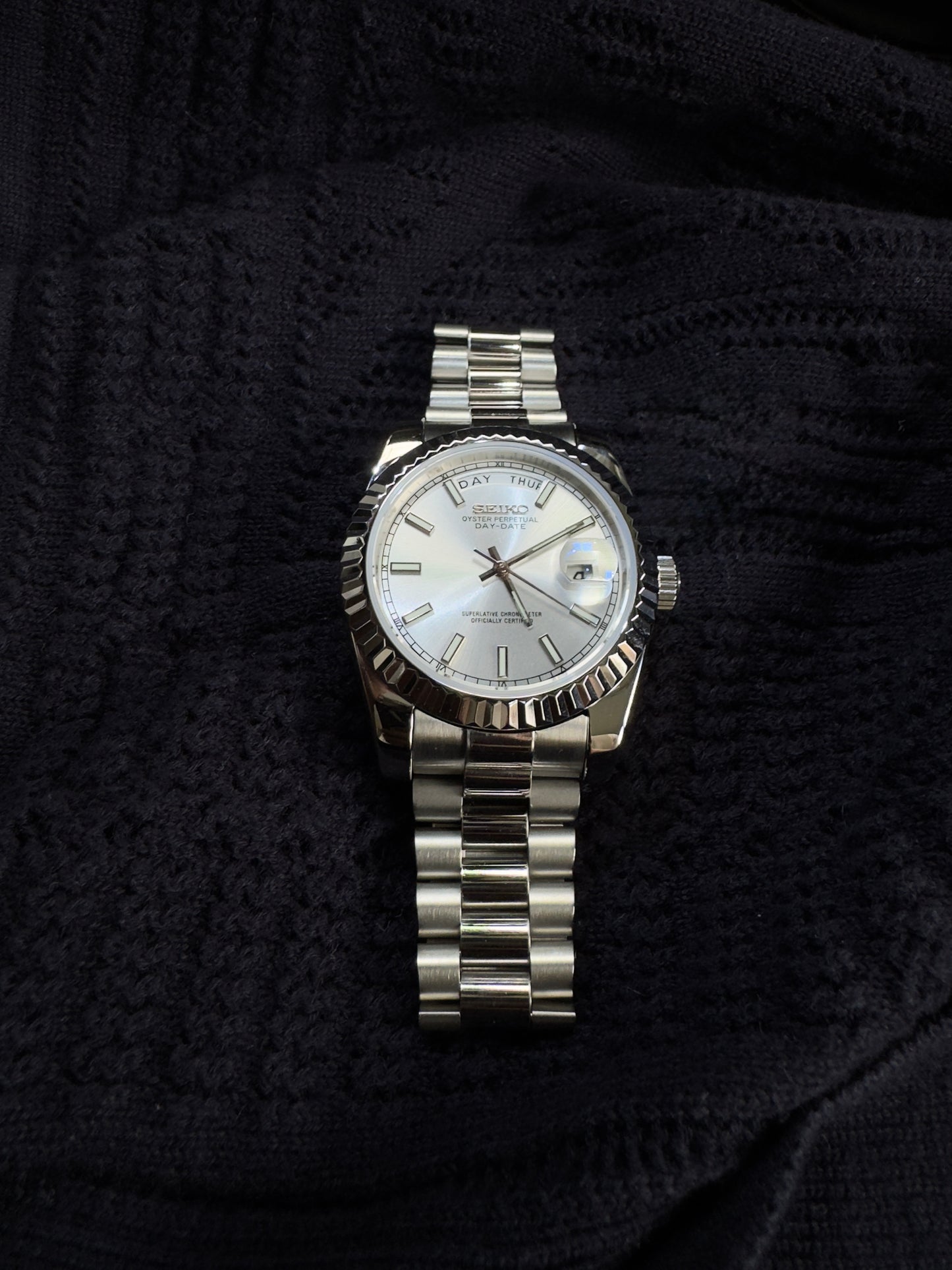 Snow White Perpetual SeikoDay Stainless Steel