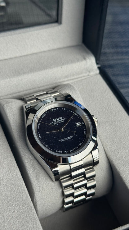 Starry Night PerpetualDate Stainless Steel Smooth Bezel