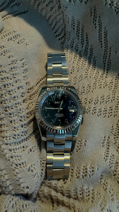 Classic Black Arabic Dial Perpetual SeikoJust
