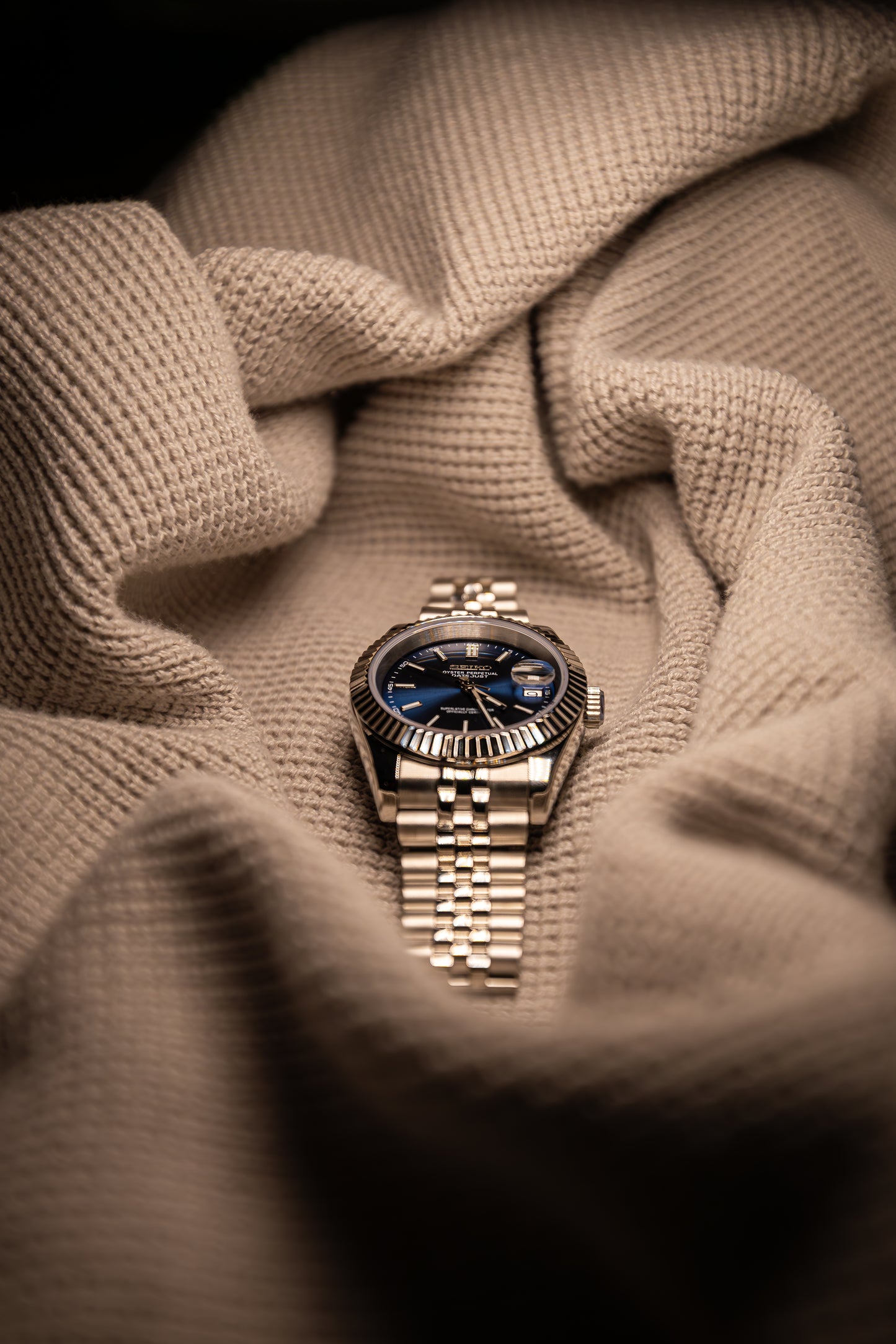 Classic Blue Perpetual SeikoJust Stainless Steel