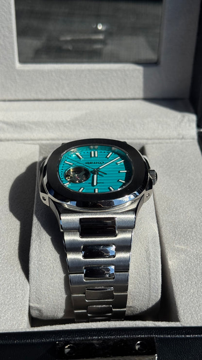Tiffany Blue Open Heart Perpetual Nautilus Stainless Steel