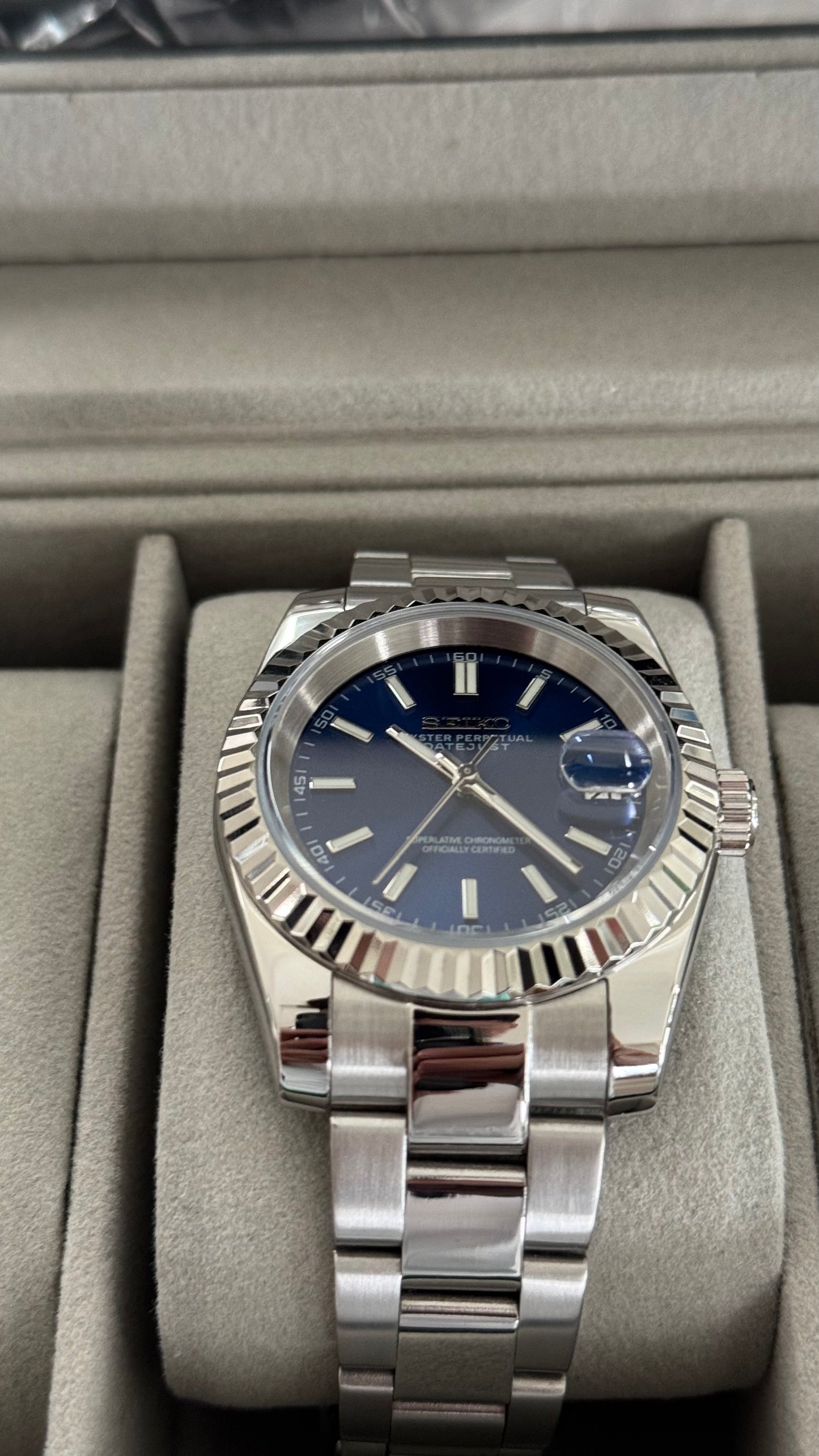Rich Blue PerpetualDate Stainless Steel