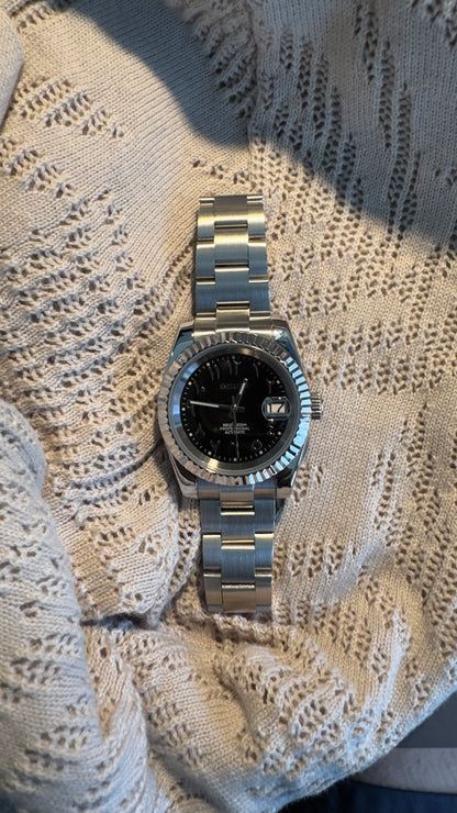 Classic Black Arabic Dial Perpetual SeikoJust