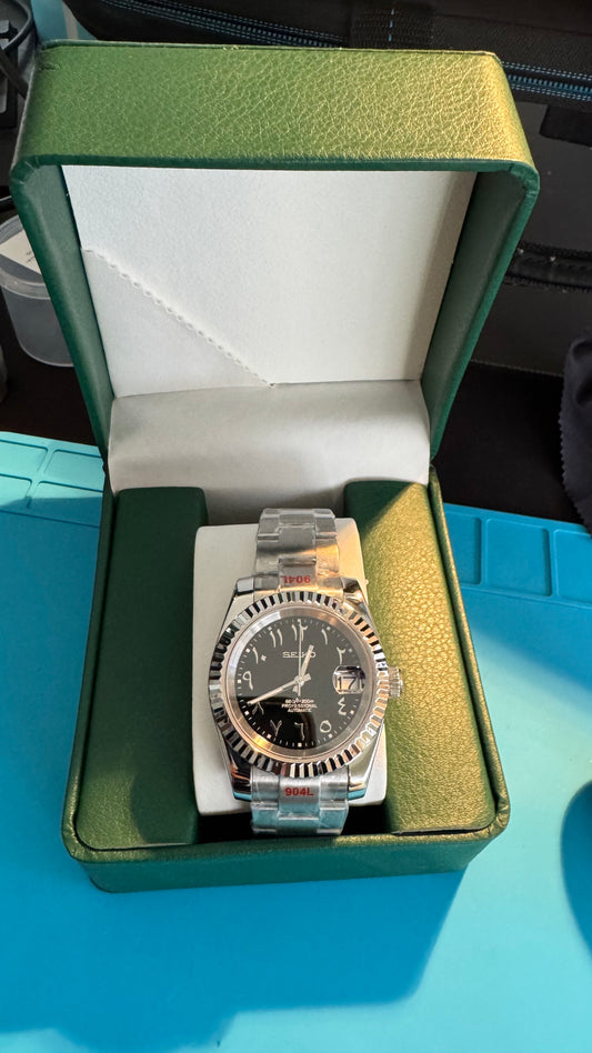 Classic Black Arabic Dial Perpetual SeikoJust