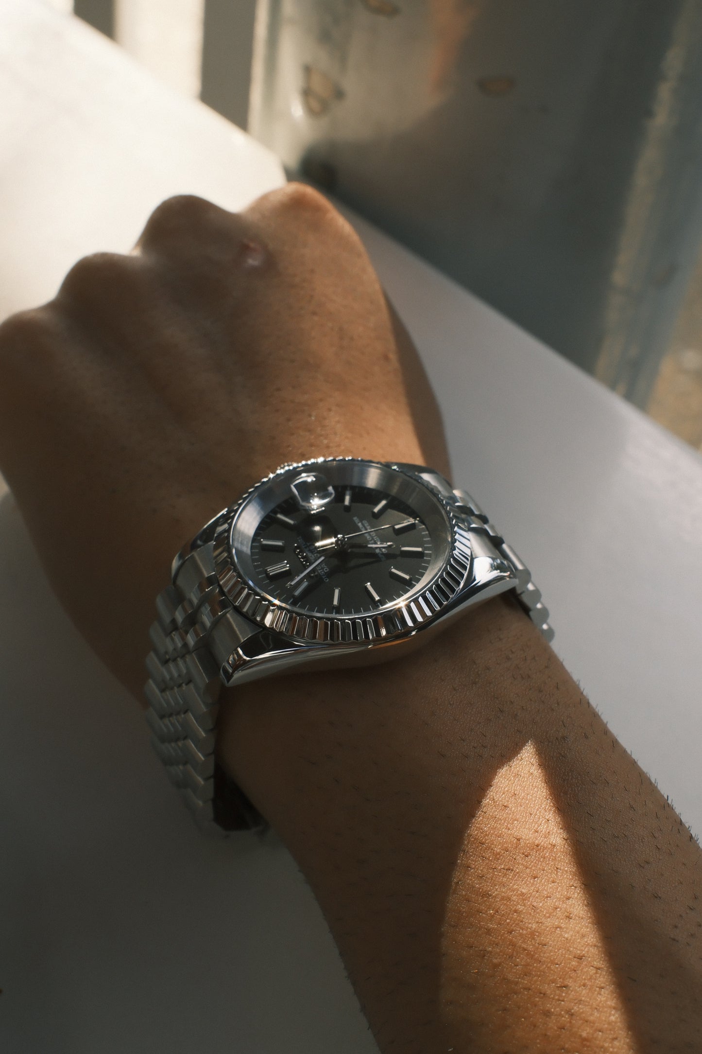 Classic Black Dial Perpetual SeikoJust Stainless Steel