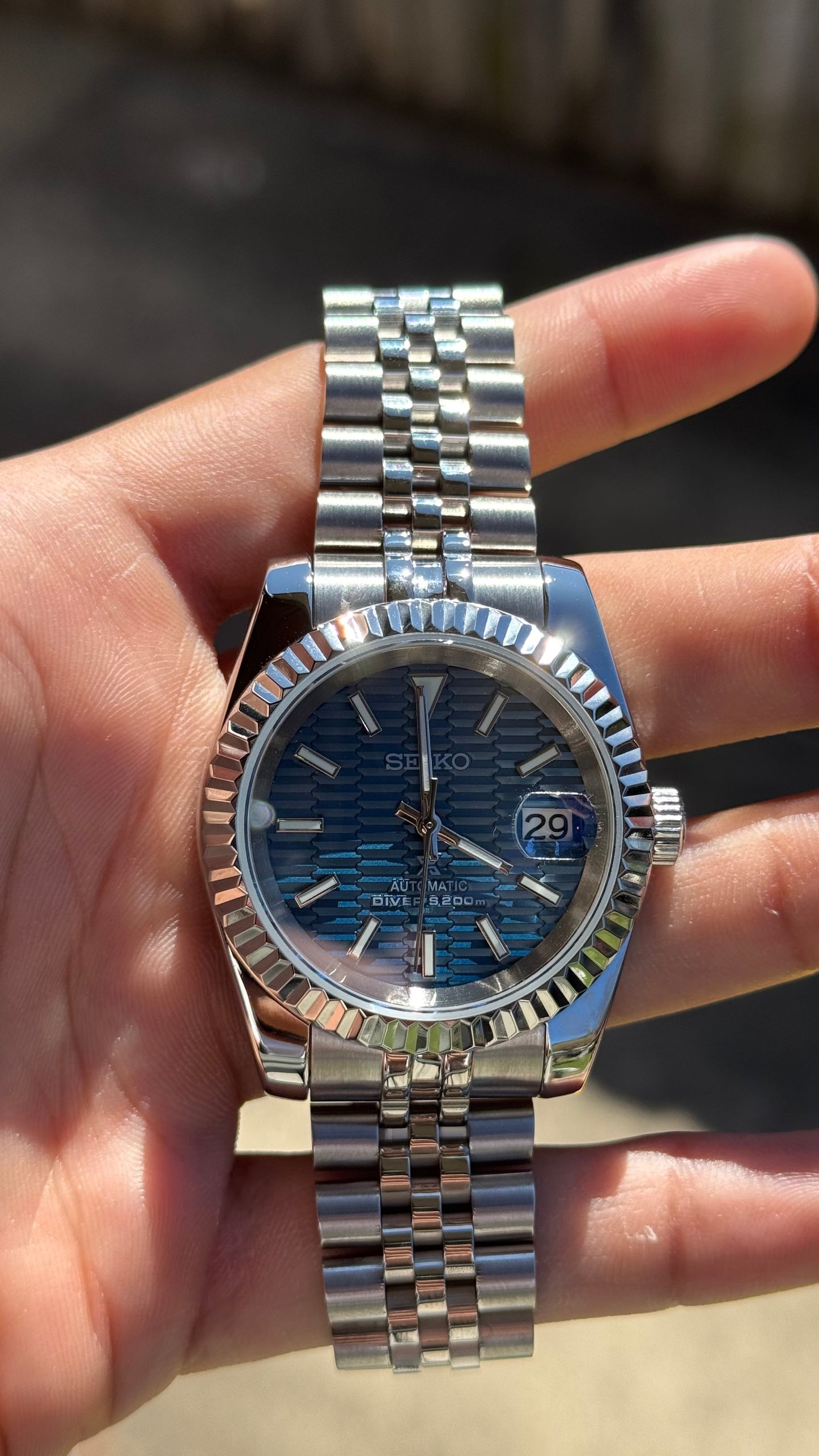 Blue Motif Dive Dial PerpetualDate Stainless Steel