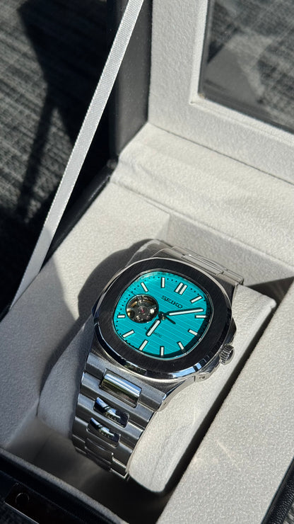 Tiffany Blue Open Heart Perpetual Nautilus Stainless Steel