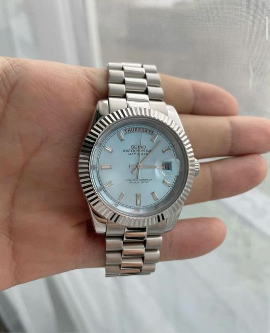 Ice Blue Diamond Dial PerpetualDay Stainless Steel
