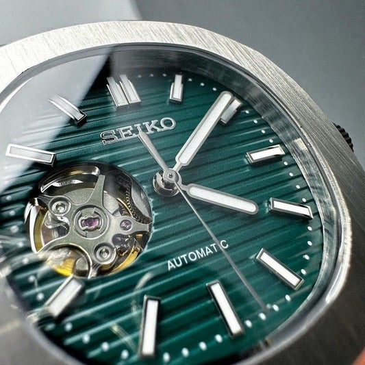 Open Heart Forest Dial Perpetual SeikoNautilus Stainless Steel