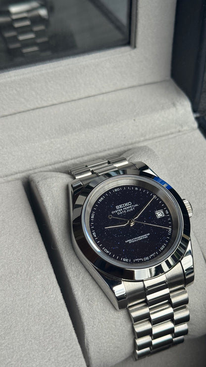 Starry Night PerpetualDate Stainless Steel Smooth Bezel