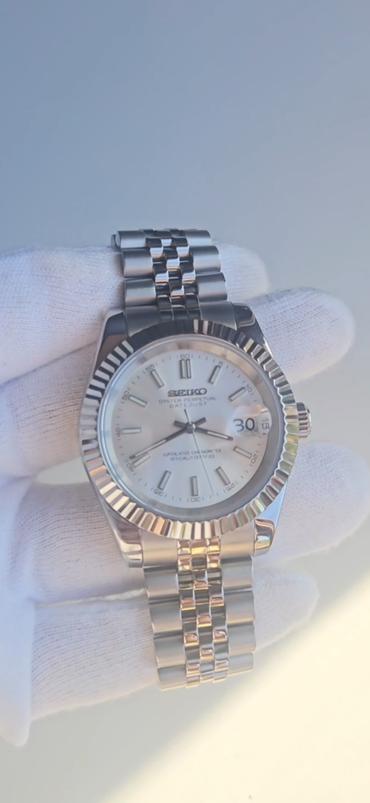 Classic White PerpetualDate Stainless Steel