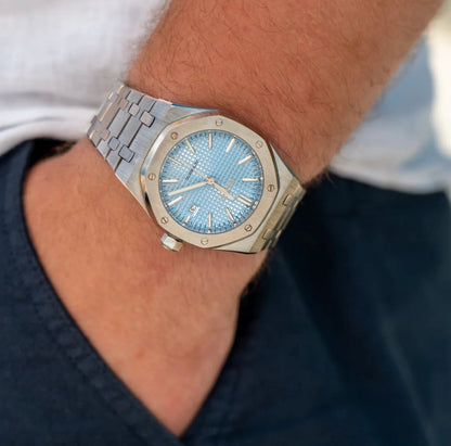 Ice Blue Dial Perpetual Oak Stainless Steel