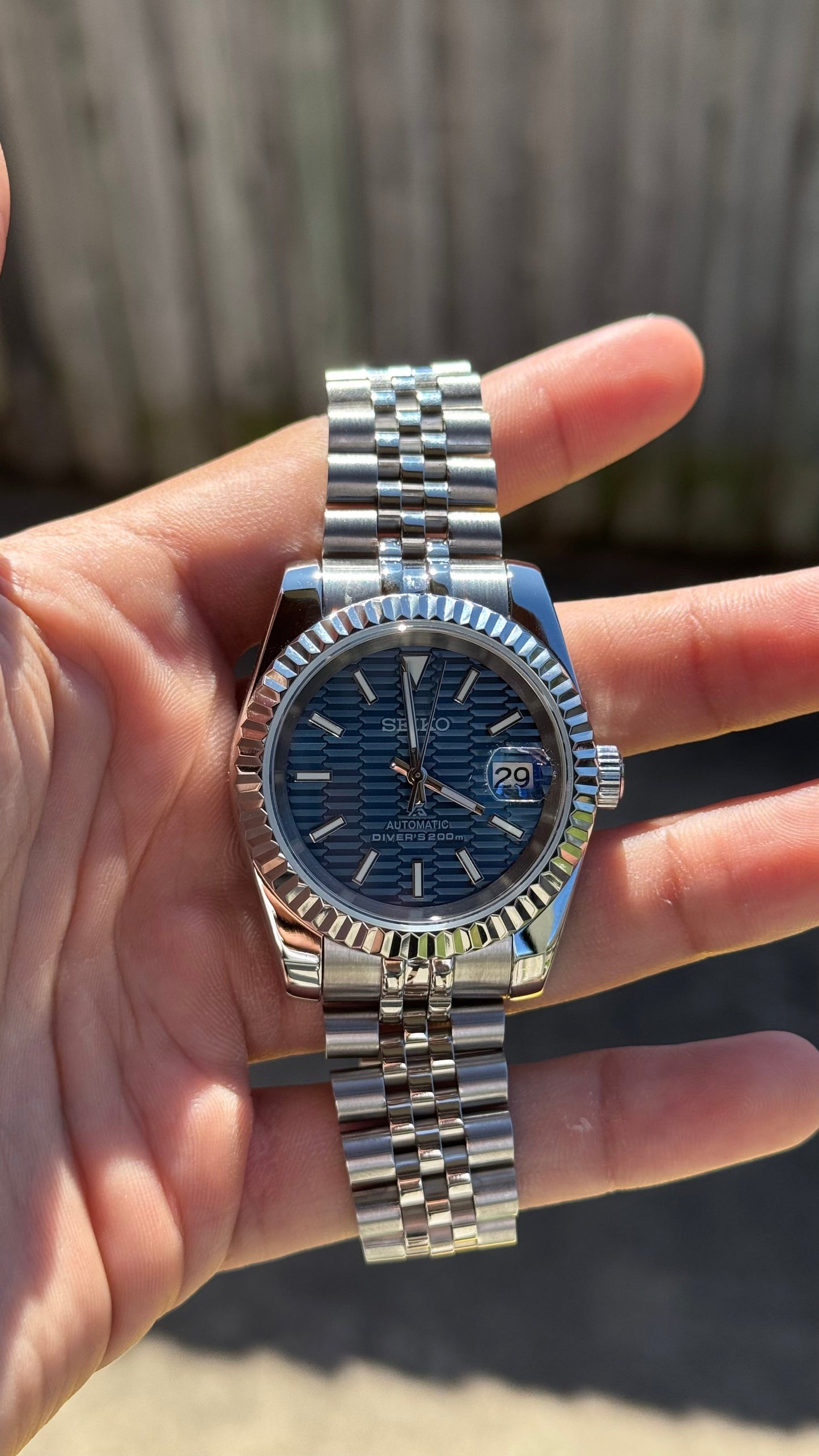 Blue Motif Dive Dial PerpetualDate Stainless Steel