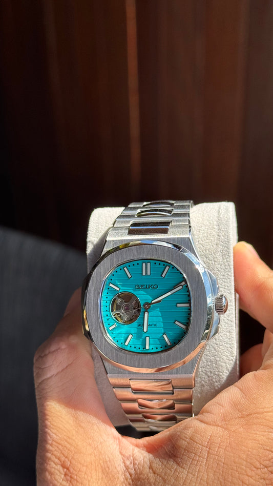 Tiffany Blue Open Heart Perpetual Nautilus Stainless Steel