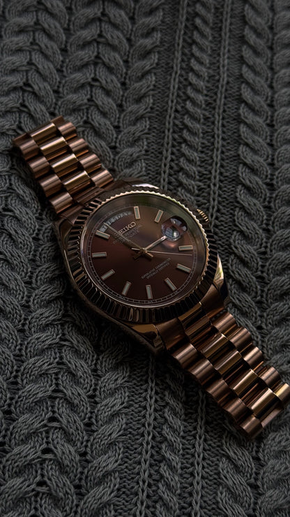 Chocolate Dial Perpetual SeikoDay Rose Gold