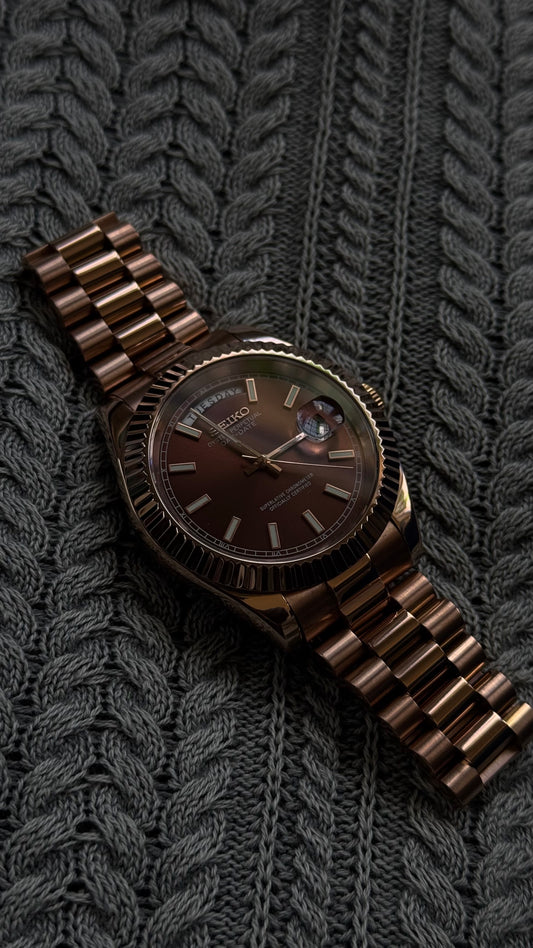 Chocolate Dial Perpetual SeikoDay Rose Gold