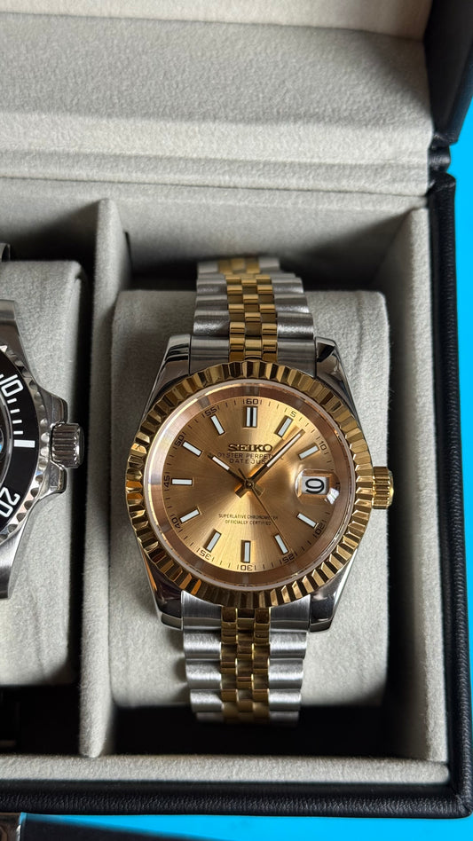 Champagne Dial Perpetual SeikoJust Two Tone Gold