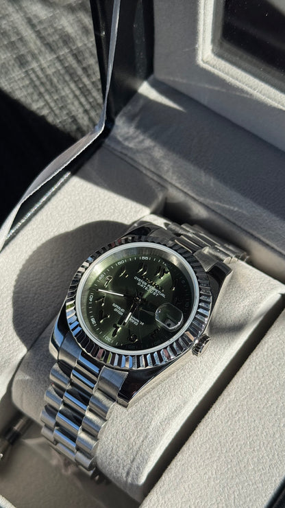Olive Green Arabic Dial PerpetualDate Stainless Steel