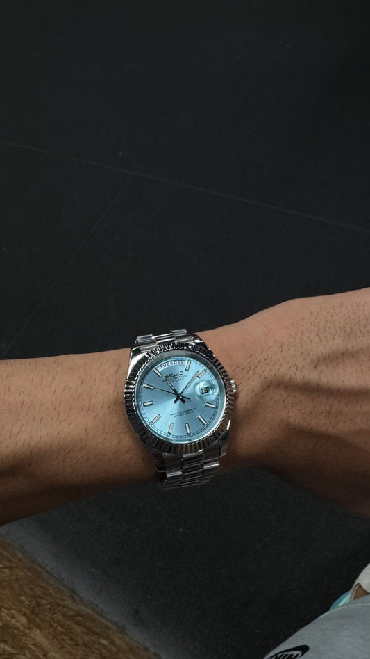 Ice Blue Perpetual SeikoDay Stainless Steel