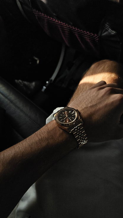 Chocolate Dial Perpetual SeikoJust Rose Gold