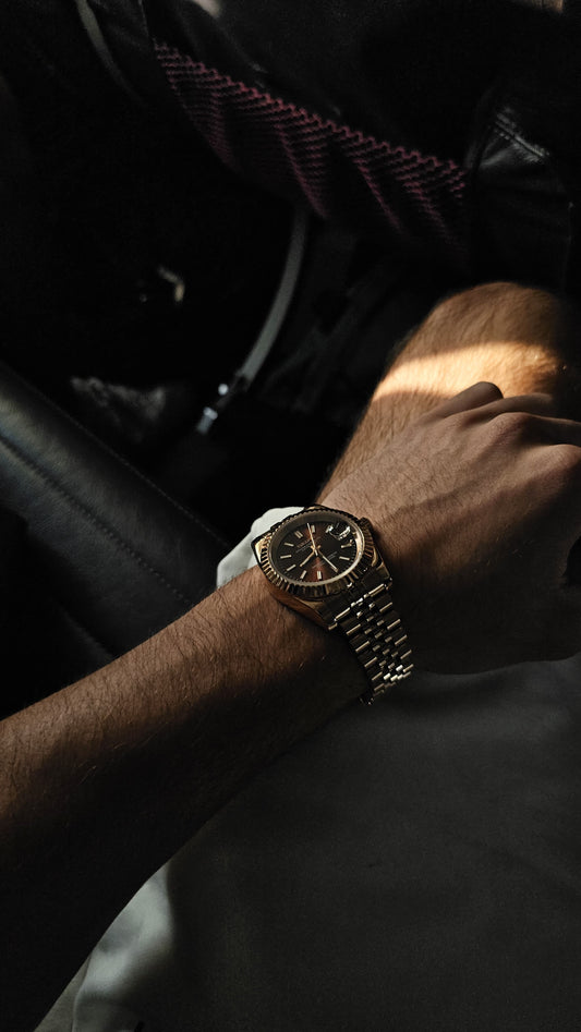 Chocolate Dial Perpetual SeikoJust Rose Gold