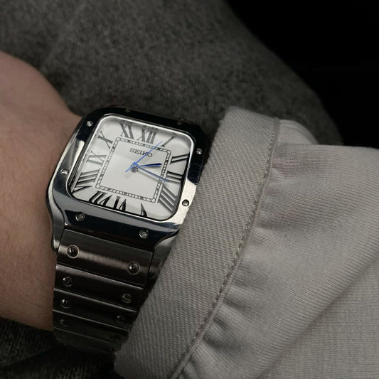 White Dial Perpetual Santos Stainless Steel