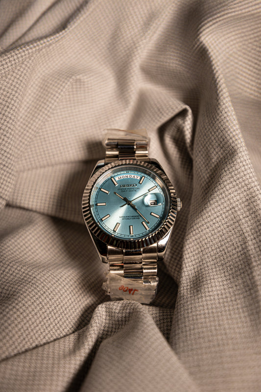 Ice Blue Perpetual SeikoDay Stainless Steel
