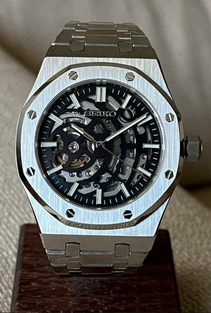 Black Skeleton Dial Perpetual Oak Stainless Steel