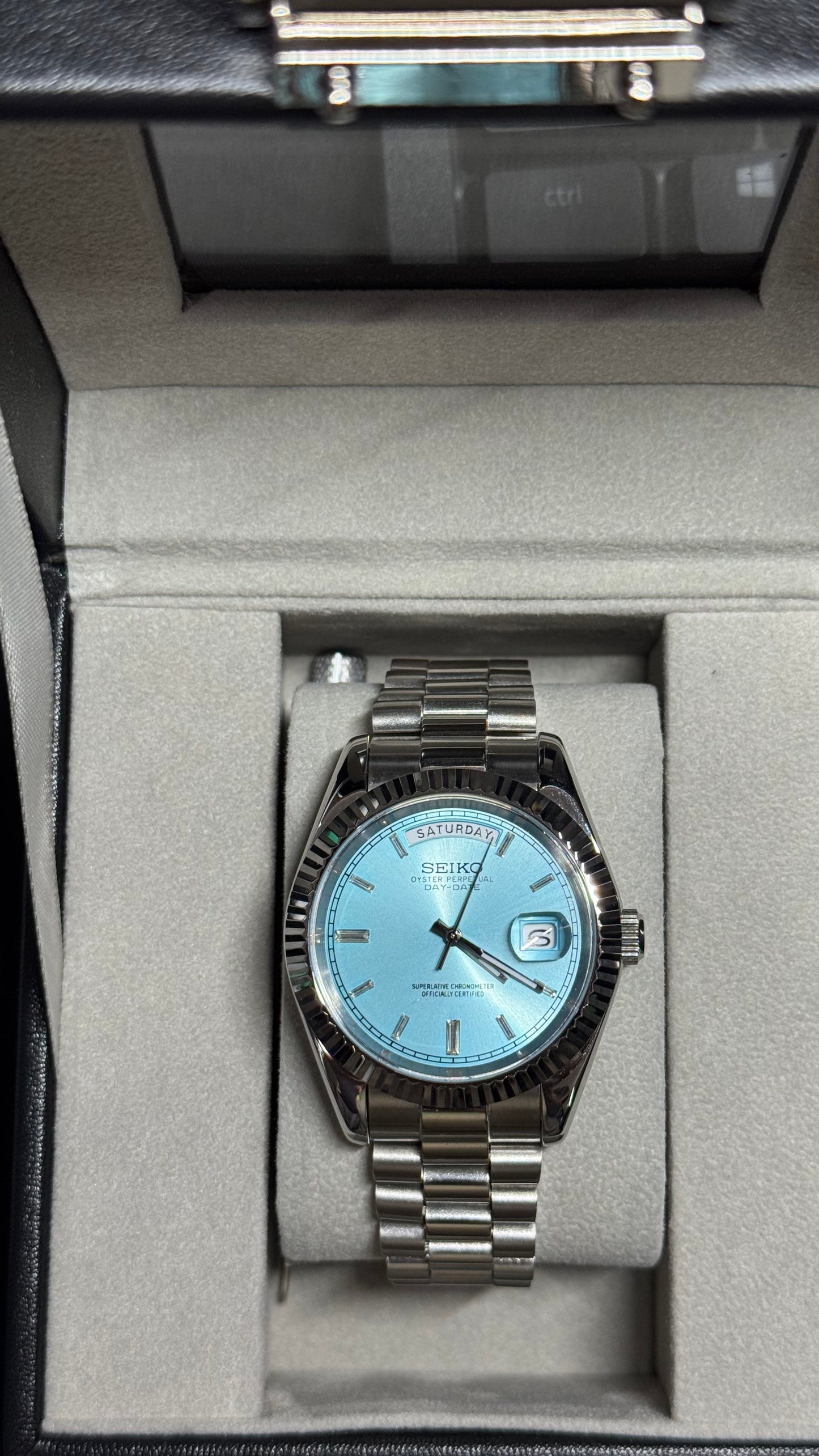 Ice Blue Diamond Dial PerpetualDay Stainless Steel