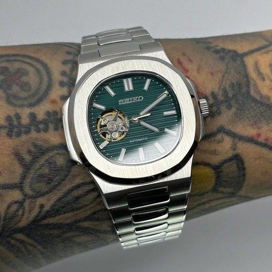 Open Heart Forest Dial Perpetual SeikoNautilus Stainless Steel