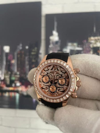 Diamond Tiger Dial Perpetualtona Rose Gold