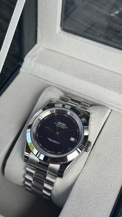 Starry Night PerpetualDate Stainless Steel Smooth Bezel