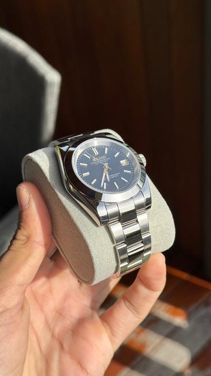 Black & Gold Dial PerpetualDate Stainless Steel Smooth Bezel