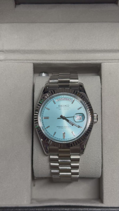Ice Blue Diamond Dial PerpetualDay Stainless Steel