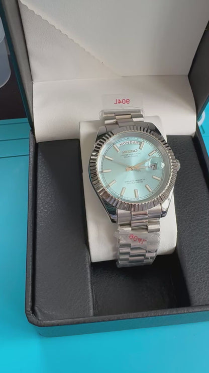 Ice Blue Perpetual SeikoDay Stainless Steel