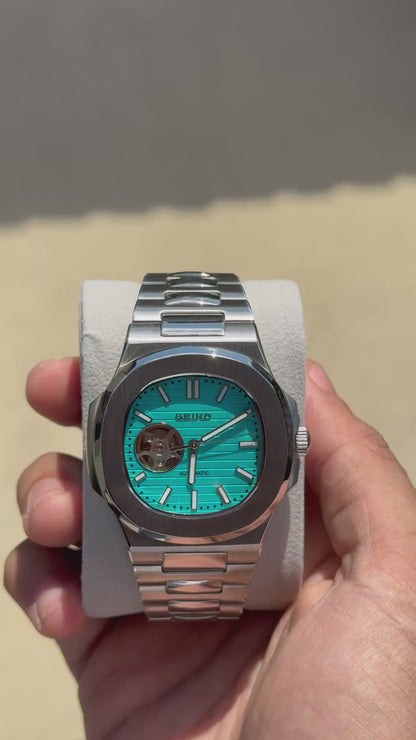 Tiffany Blue Open Heart Perpetual Nautilus Stainless Steel