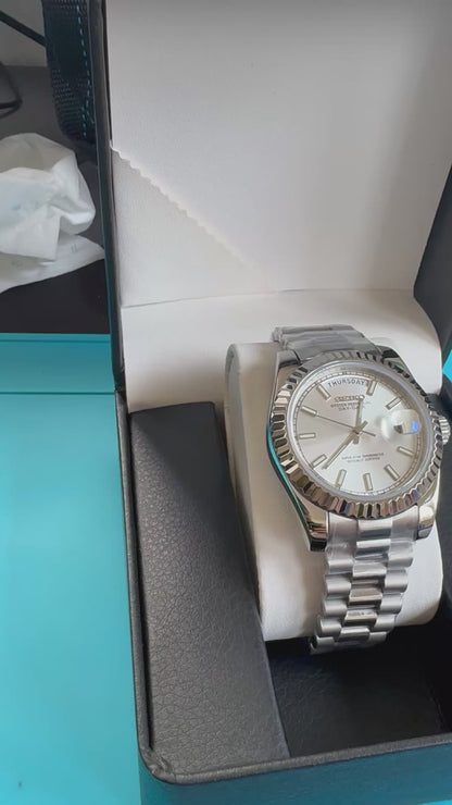 Snow White Perpetual SeikoDay Stainless Steel